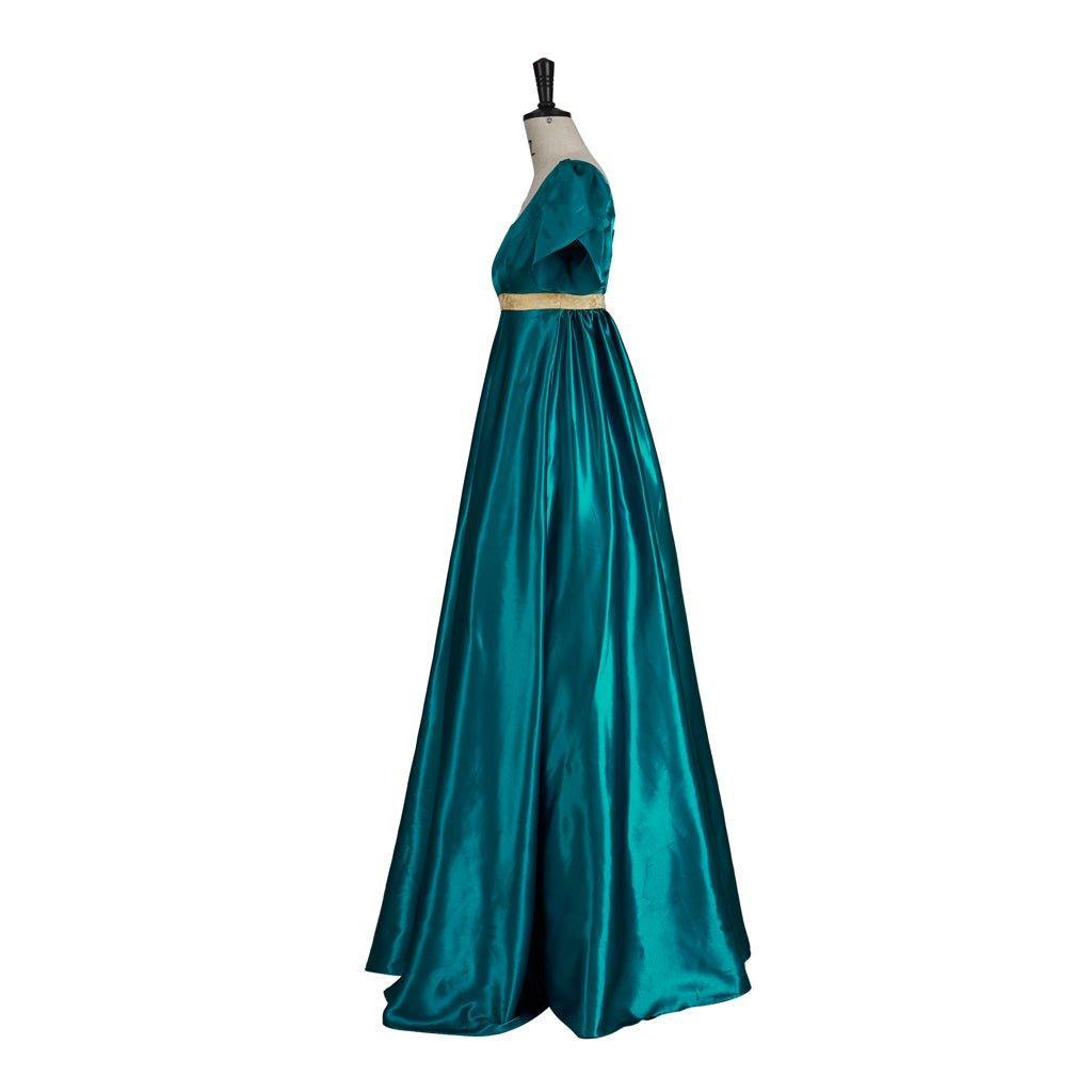 Emerald Green Medieval Empire Gown - Bridgerton Inspired Cosplay Costume-Astricos