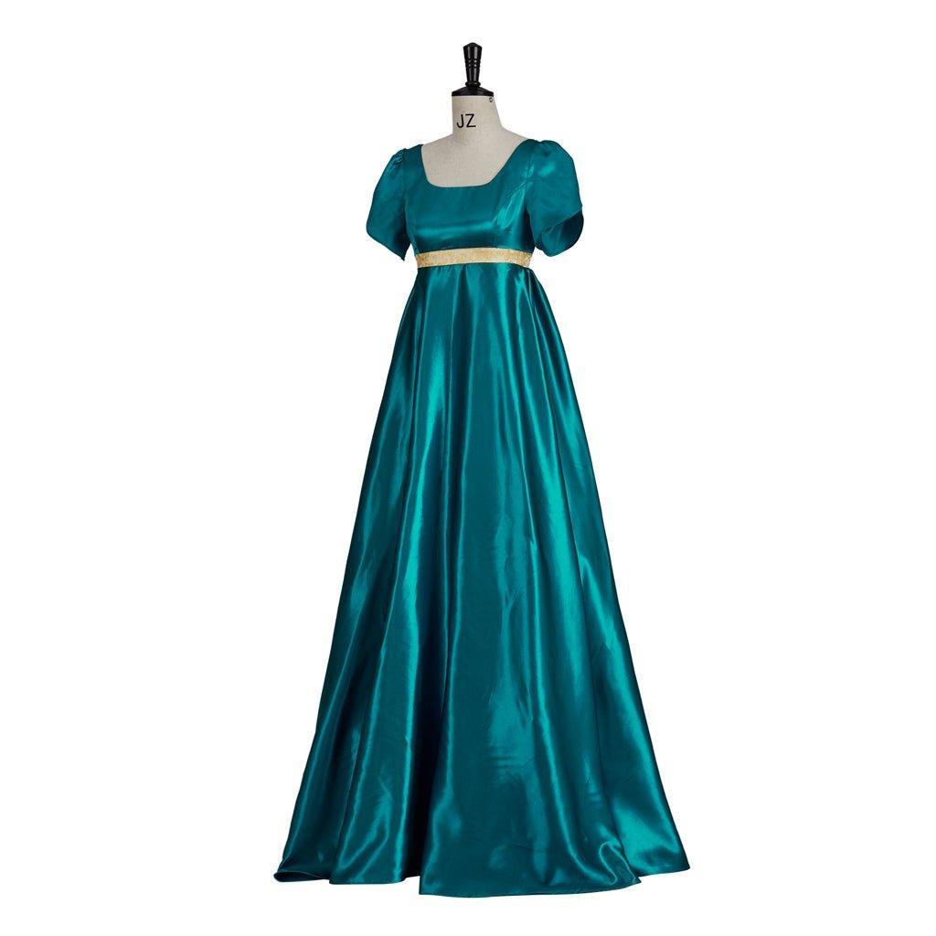 Emerald Green Medieval Empire Gown - Bridgerton Inspired Cosplay Costume-Astricos