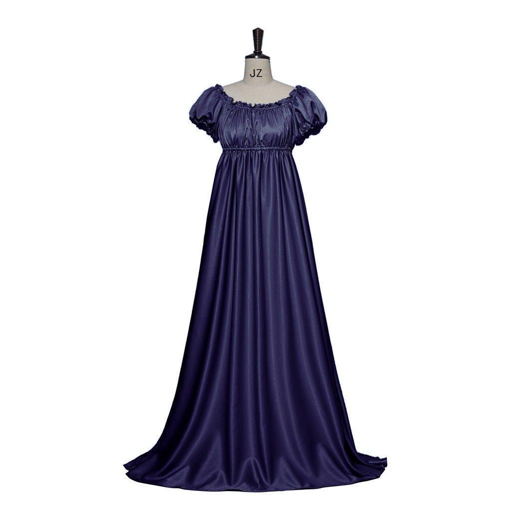 Iron Blue Medieval Empire Gown - Bridgerton Inspired Cosplay Costume-Astricos