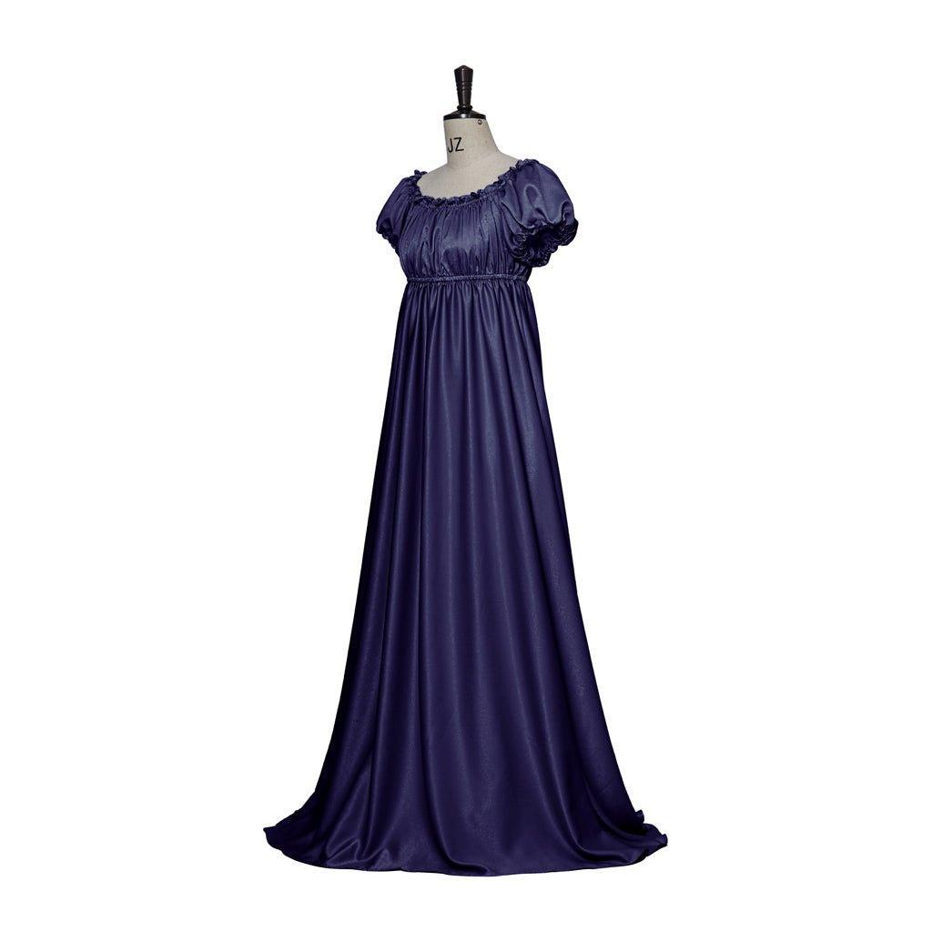 Iron Blue Medieval Empire Gown - Bridgerton Inspired Cosplay Costume-Astricos
