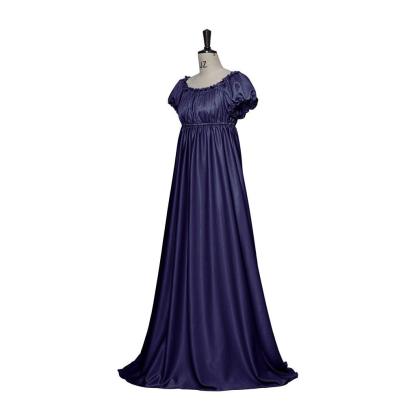 Iron Blue Medieval Empire Gown - Bridgerton Inspired Cosplay Costume-Astricos