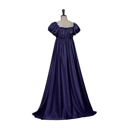 Iron Blue Medieval Empire Gown - Bridgerton Inspired Cosplay Costume-Astricos