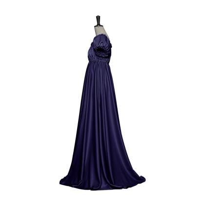 Iron Blue Medieval Empire Gown - Bridgerton Inspired Cosplay Costume-Astricos