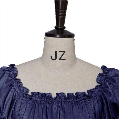 Iron Blue Medieval Empire Gown - Bridgerton Inspired Cosplay Costume-Astricos