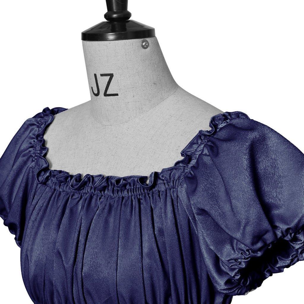 Iron Blue Medieval Empire Gown - Bridgerton Inspired Cosplay Costume-Astricos