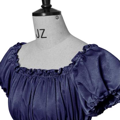 Iron Blue Medieval Empire Gown - Bridgerton Inspired Cosplay Costume-Astricos