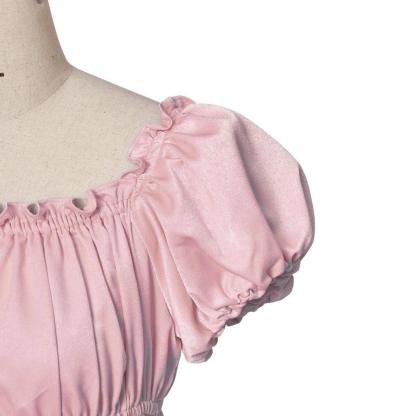 Pink Silky Medieval Empire Gown - Bridgerton Inspired Cosplay Costume-Astricos