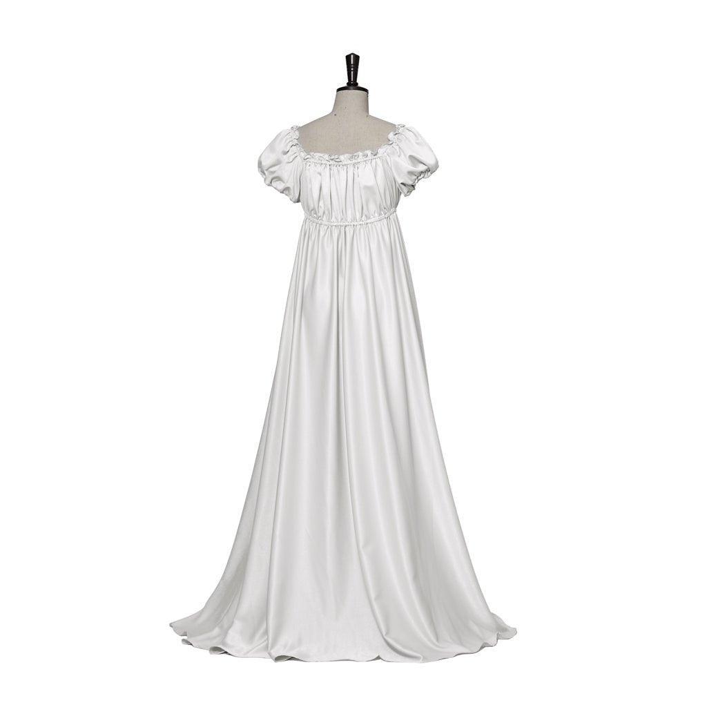 Bridgerton Cosplay Costume - Silver White Medieval Empire Gown-Astricos