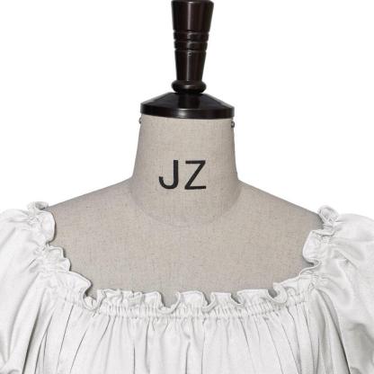 Bridgerton Cosplay Costume - Silver White Medieval Empire Gown-Astricos
