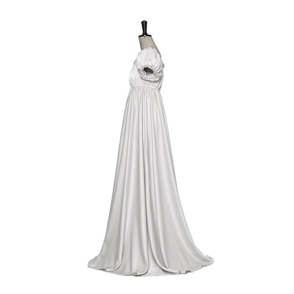 Bridgerton Cosplay Costume - Silver White Medieval Empire Gown-Astricos