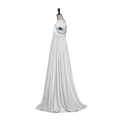 Bridgerton Cosplay Costume - Silver White Medieval Empire Gown-Astricos