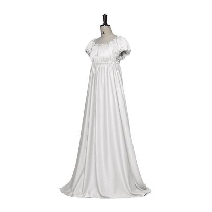 Bridgerton Cosplay Costume - Silver White Medieval Empire Gown-Astricos