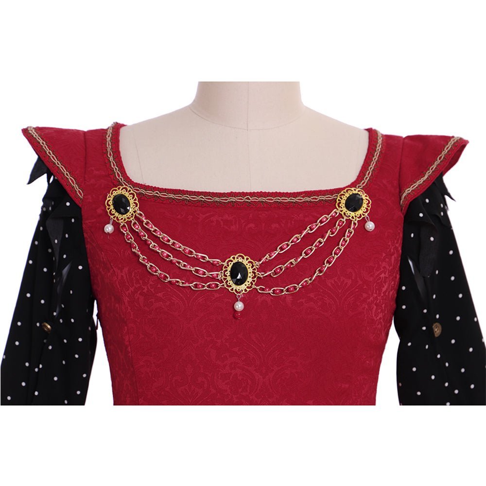 Authentic Medieval Tudor Dress Cosplay Costume | Custom Red Gown for Renaissance Faire & Historical Events-Astricos