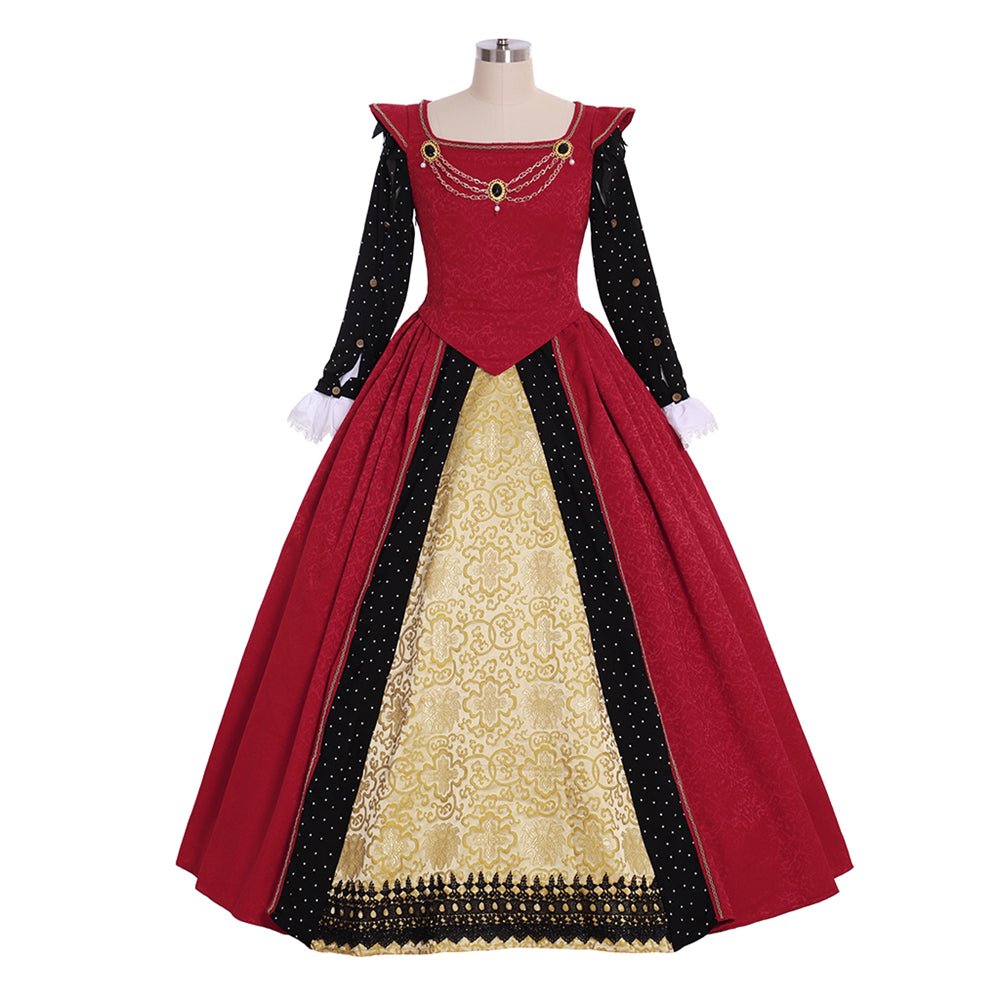 Authentic Medieval Tudor Dress Cosplay Costume | Custom Red Gown for Renaissance Faire & Historical Events-Astricos