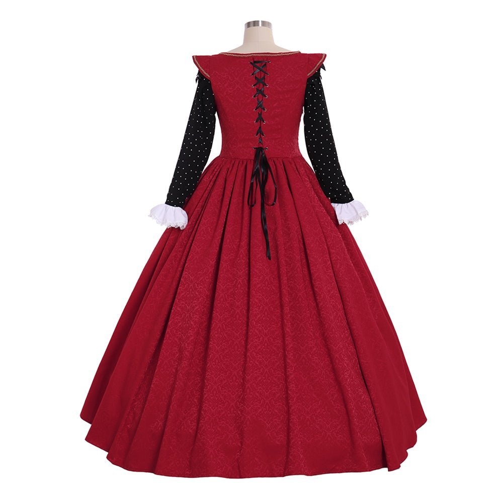 Authentic Medieval Tudor Dress Cosplay Costume | Custom Red Gown for Renaissance Faire & Historical Events-Astricos