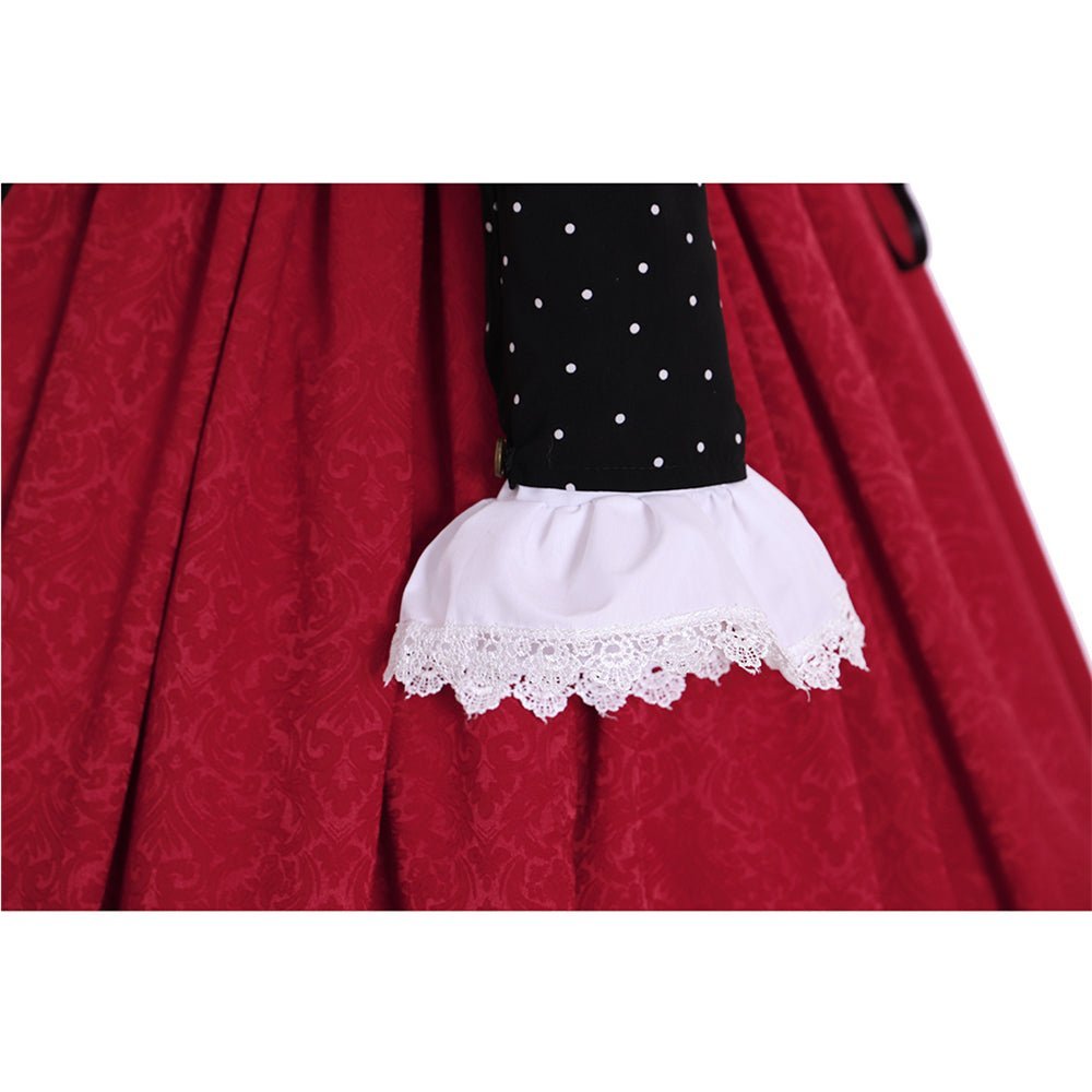 Authentic Medieval Tudor Dress Cosplay Costume | Custom Red Gown for Renaissance Faire & Historical Events-Astricos