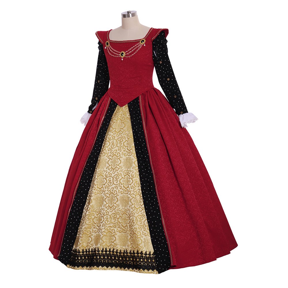 Authentic Medieval Tudor Dress Cosplay Costume | Custom Red Gown for Renaissance Faire & Historical Events-Astricos