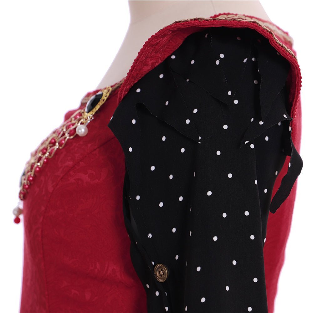 Authentic Medieval Tudor Dress Cosplay Costume | Custom Red Gown for Renaissance Faire & Historical Events-Astricos