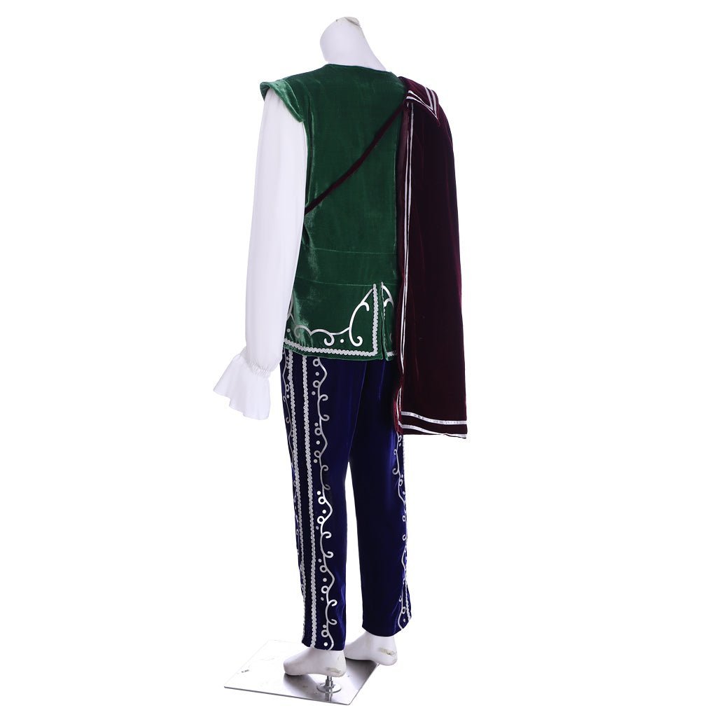 Medieval Tudor King Prince Costume - Velvet Long Sleeve Top, Pants & Cloak | Astricos-Astricos