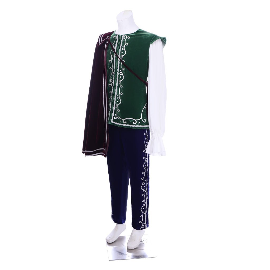 Medieval Tudor King Prince Costume - Velvet Long Sleeve Top, Pants & Cloak | Astricos-Astricos