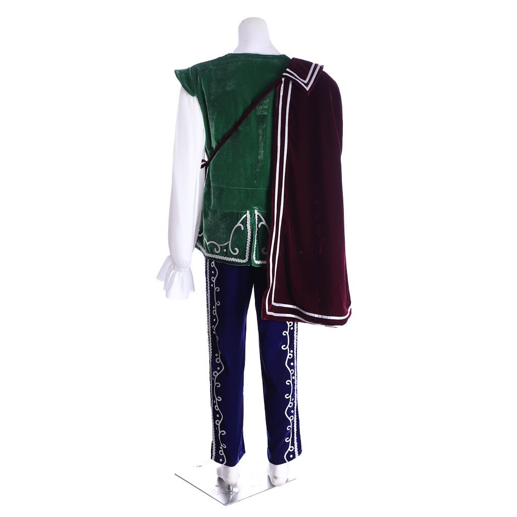 Medieval Tudor King Prince Costume - Velvet Long Sleeve Top, Pants & Cloak | Astricos-Astricos