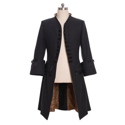 Medieval Victoria Edwardian Steampunk Trench Coat - Vintage Prince Overcoat for Cosplay-Astricos