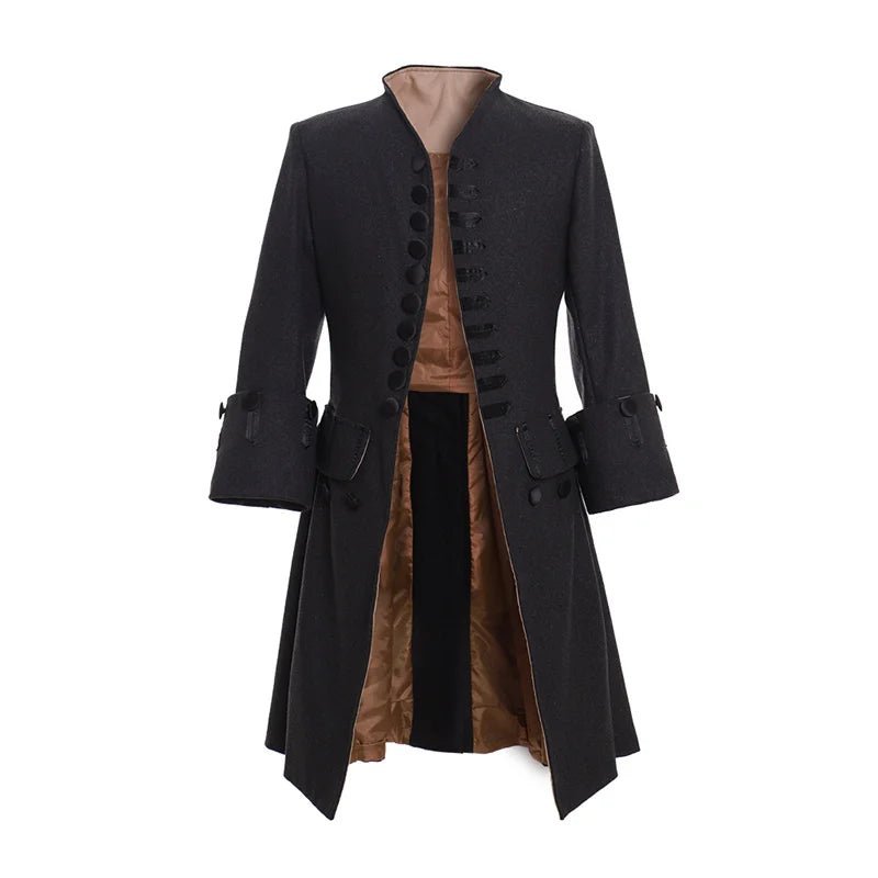Medieval Victoria Edwardian Steampunk Trench Coat - Vintage Prince Overcoat for Cosplay-Astricos