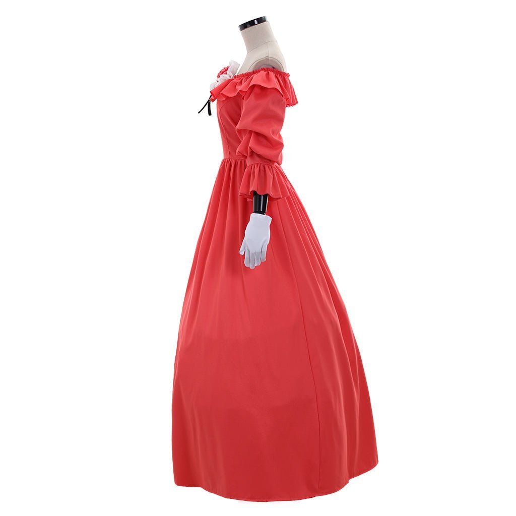 Elegant Medieval Victorian Marie Antoinette Renaissance Dress with Gloves for Cosplay-Astricos