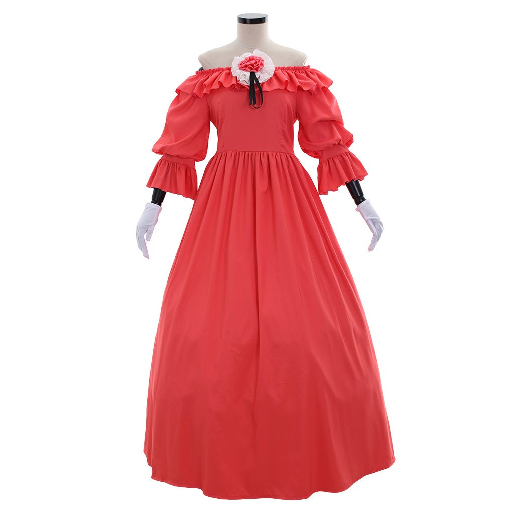 Elegant Medieval Victorian Marie Antoinette Renaissance Dress with Gloves for Cosplay-Astricos