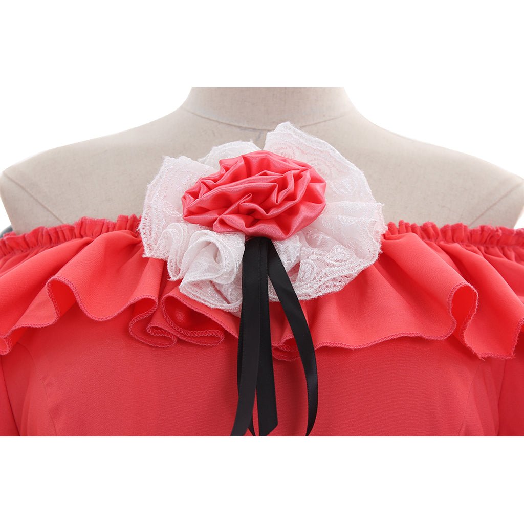 Elegant Medieval Victorian Marie Antoinette Renaissance Dress with Gloves for Cosplay-Astricos