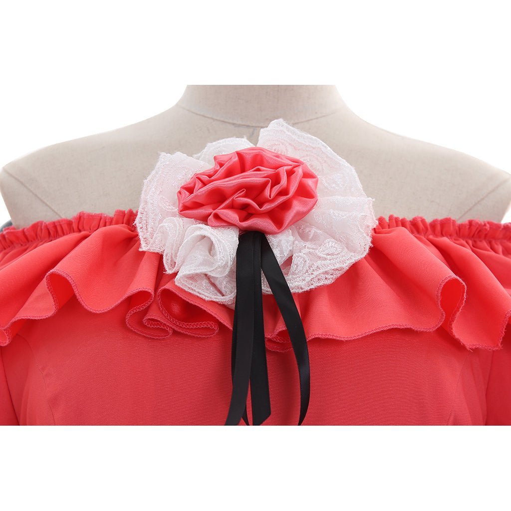 Elegant Medieval Victorian Marie Antoinette Renaissance Dress with Gloves for Cosplay-Astricos