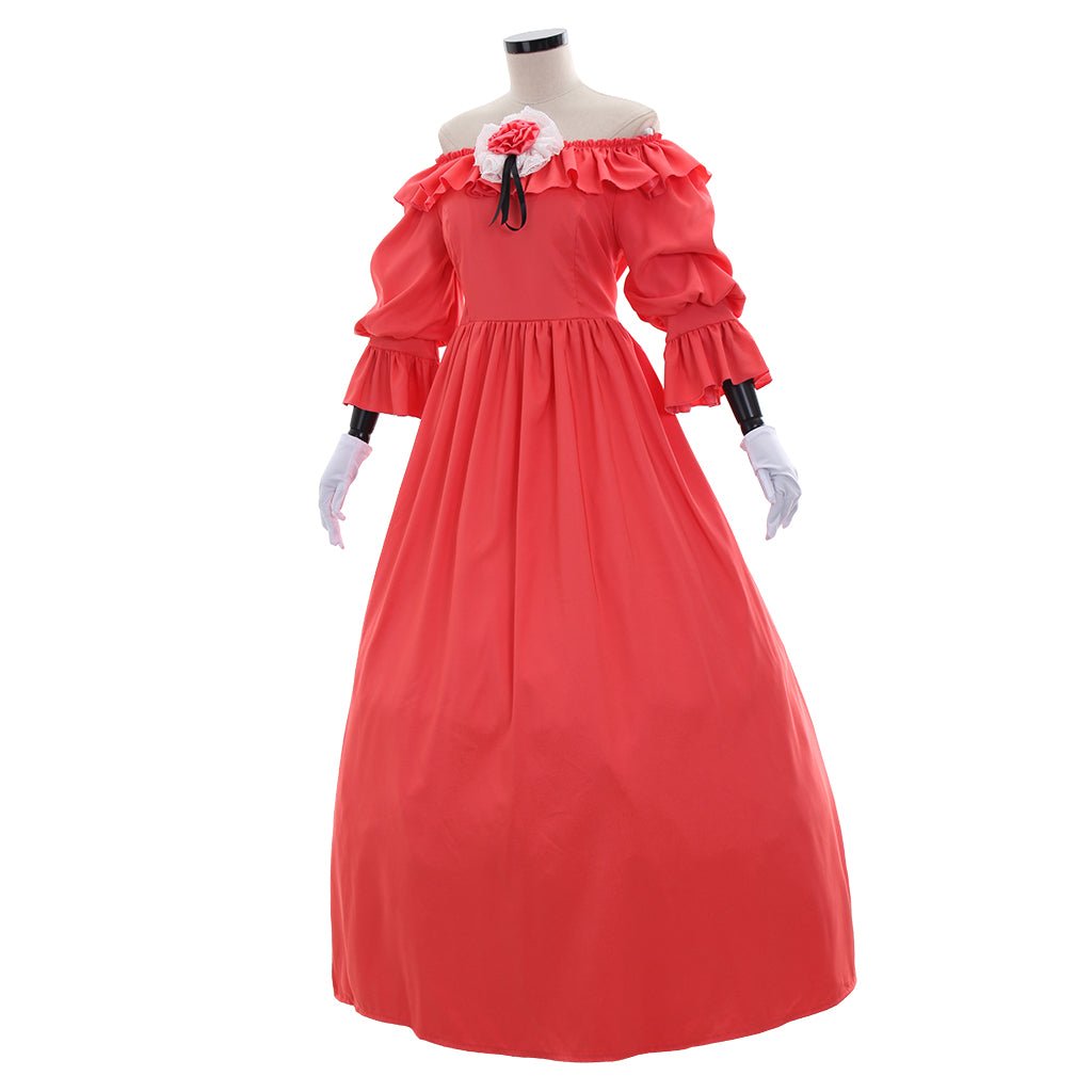 Elegant Medieval Victorian Marie Antoinette Renaissance Dress with Gloves for Cosplay-Astricos
