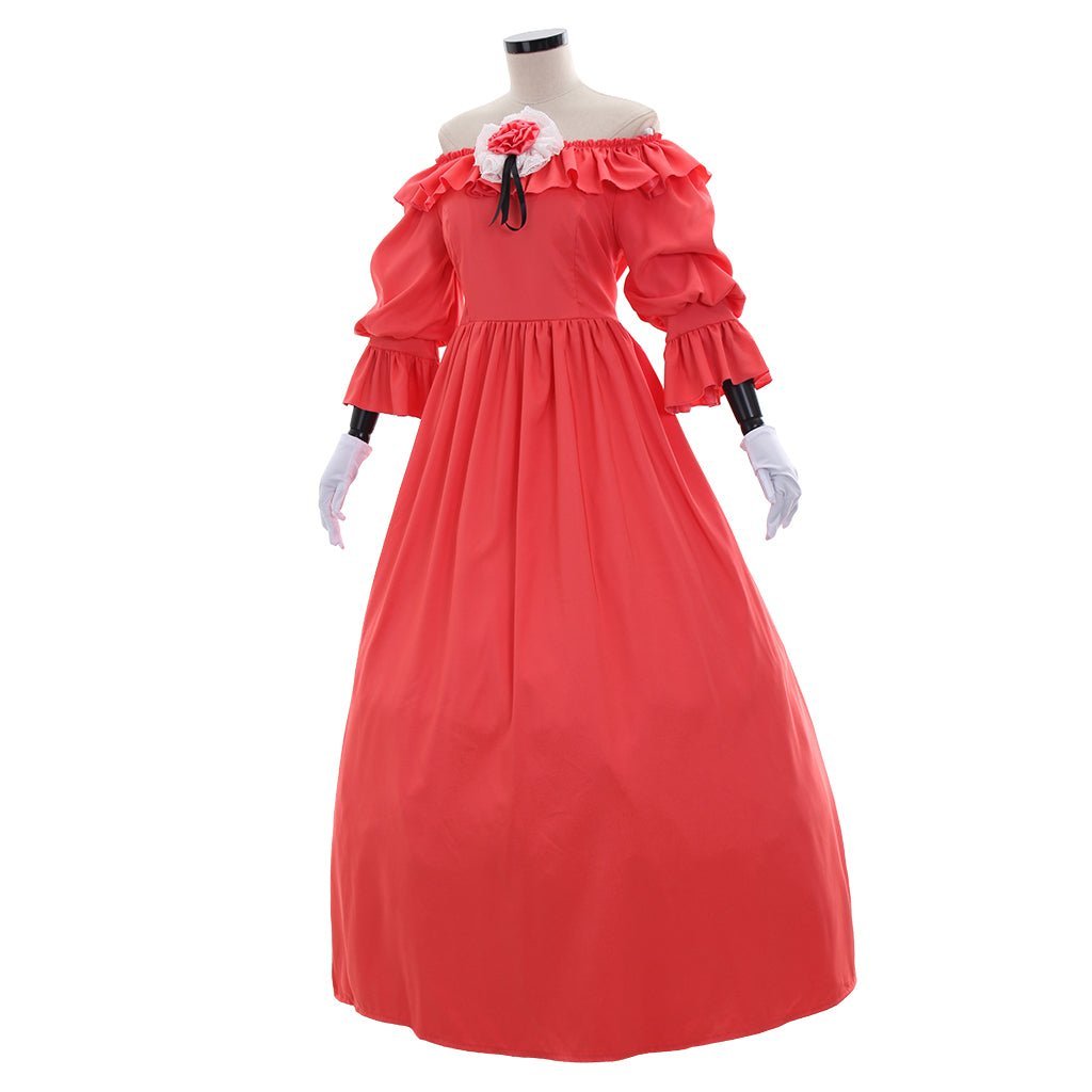 Elegant Medieval Victorian Marie Antoinette Renaissance Dress with Gloves for Cosplay-Astricos