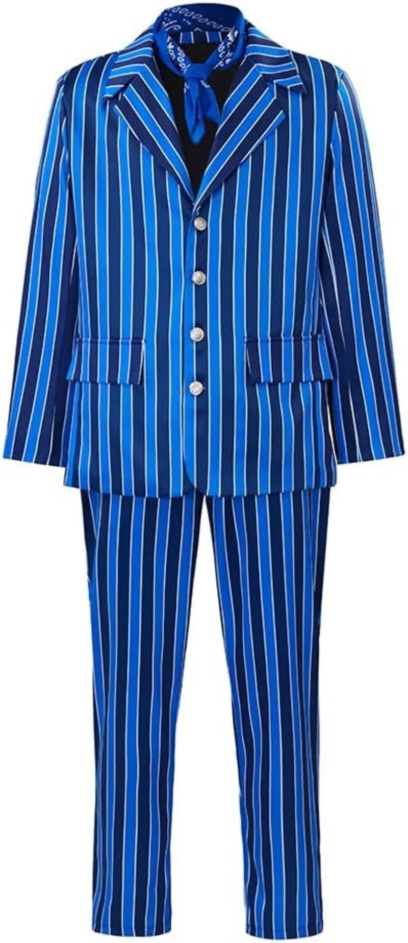 Men Austin Blue Spy Movie Cosplay Costume - 60s Vintage Espionage Outfit-Astricos