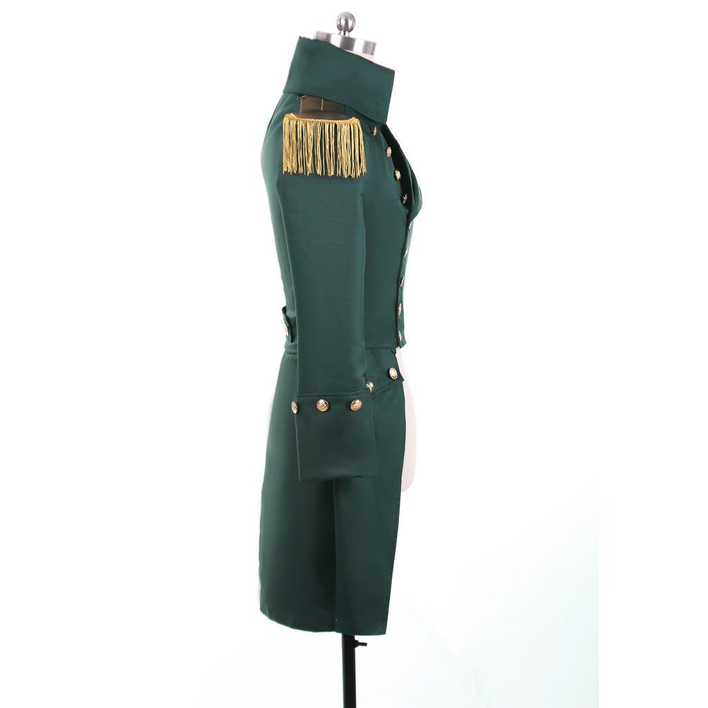 Men’s Colonial Green Military Coat - Victorian Regency Tailcoat | Hamilton Cosplay Jacket | Astricos-Astricos