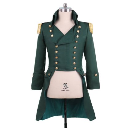 Men’s Colonial Green Military Coat - Victorian Regency Tailcoat | Hamilton Cosplay Jacket | Astricos-Astricos