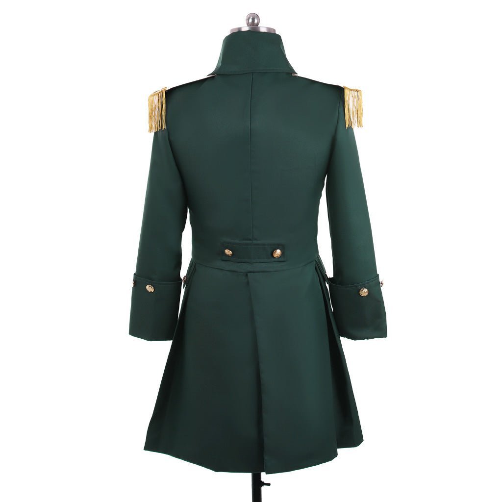 Men’s Colonial Green Military Coat - Victorian Regency Tailcoat | Hamilton Cosplay Jacket | Astricos-Astricos