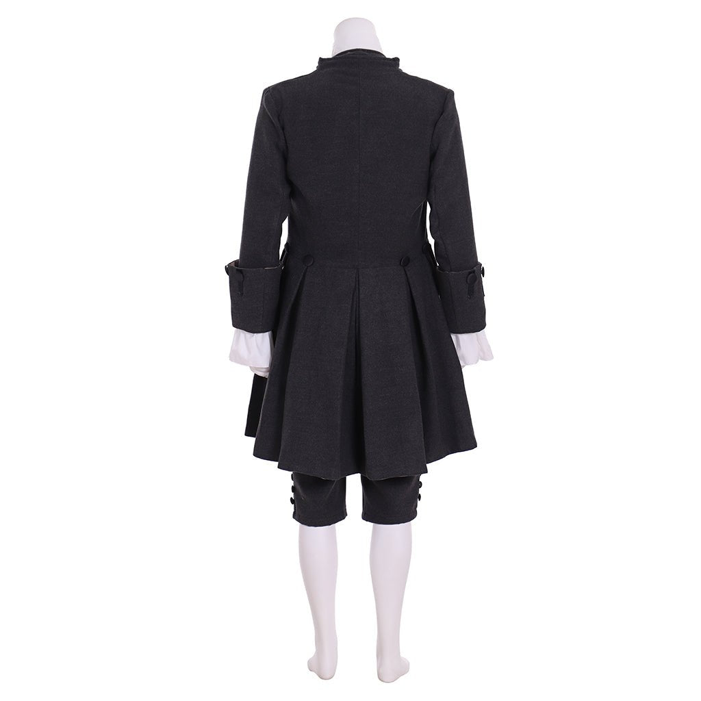 18th Century Black Rococo Colonial Uniform Cosplay for Men | Astricos-Astricos