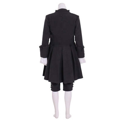 18th Century Black Rococo Colonial Uniform Cosplay for Men | Astricos-Astricos