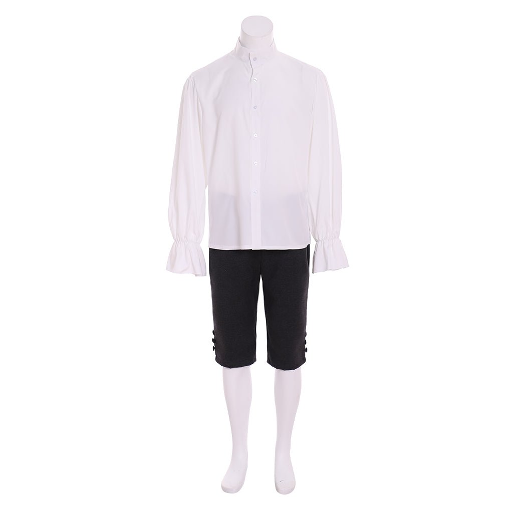 18th Century Black Rococo Colonial Uniform Cosplay for Men | Astricos-Astricos