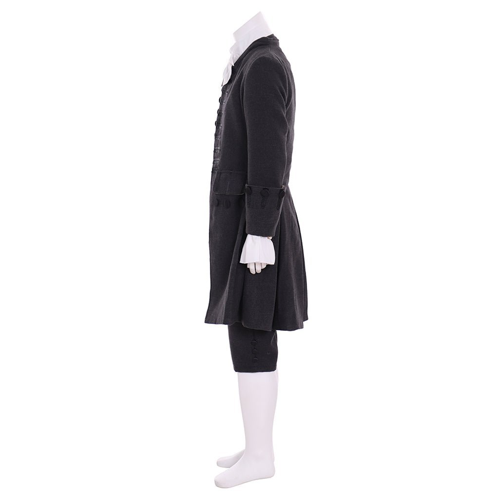 18th Century Black Rococo Colonial Uniform Cosplay for Men | Astricos-Astricos