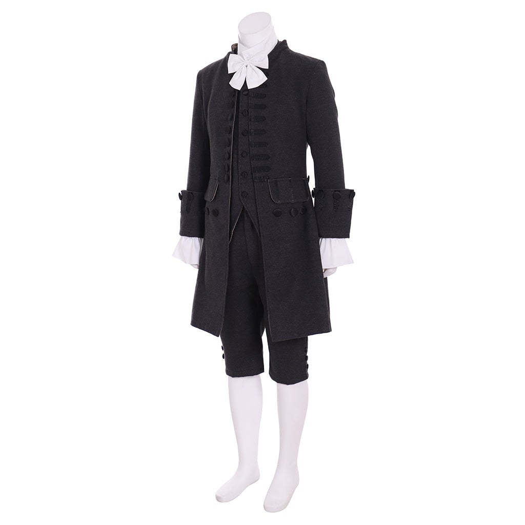 18th Century Black Rococo Colonial Uniform Cosplay for Men | Astricos-Astricos