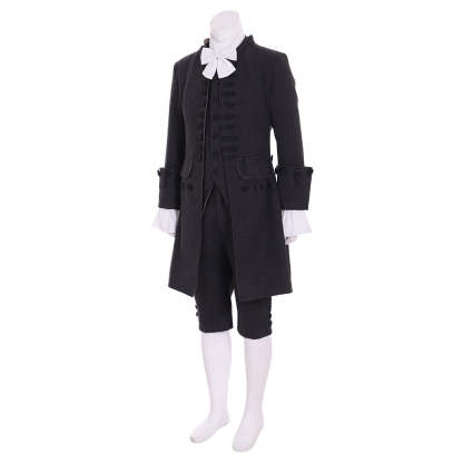 18th Century Black Rococo Colonial Uniform Cosplay for Men | Astricos-Astricos