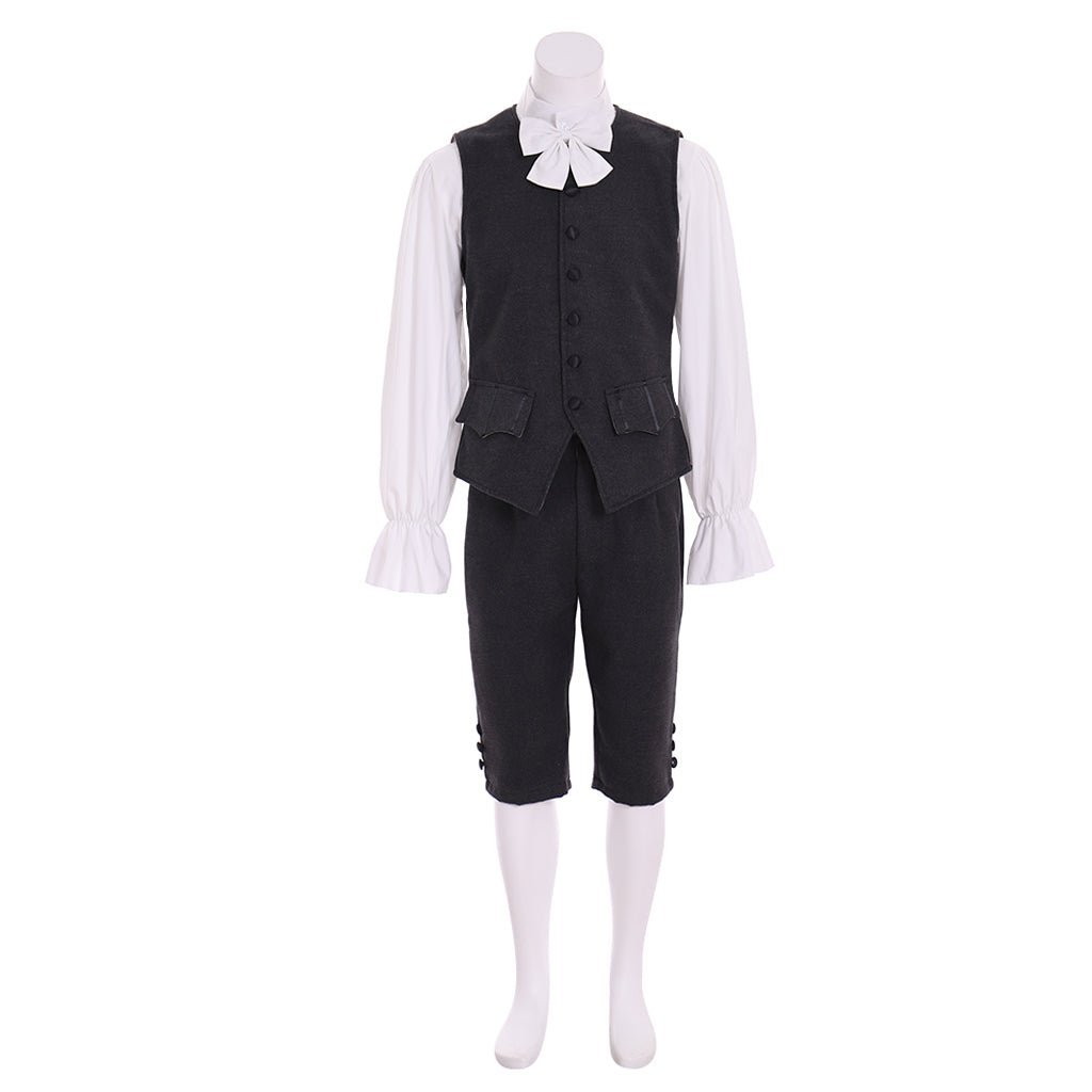 18th Century Black Rococo Colonial Uniform Cosplay for Men | Astricos-Astricos