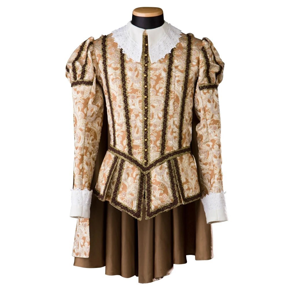 Men’s Medieval Knight Costume - Tudor Elizabethan Court Warrior Uniform with Cloak | Astricos-Astricos