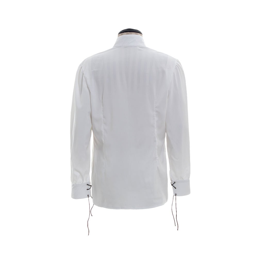 Men’s Medieval Pirate Costume - White Shirt & Black Tassel Vest for Halloween & Cosplay | Astricos-Astricos