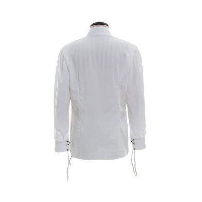 Men’s Medieval Pirate Costume - White Shirt & Black Tassel Vest for Halloween & Cosplay | Astricos-Astricos