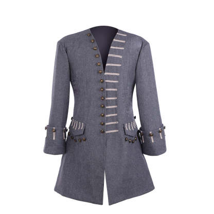 Men's Medieval Captain Sparrow-Inspired Pirates Jacket Cosplay Costume for Halloween-Astricos