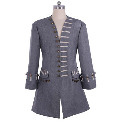 Men's Medieval Captain Sparrow-Inspired Pirates Jacket Cosplay Costume for Halloween-Astricos