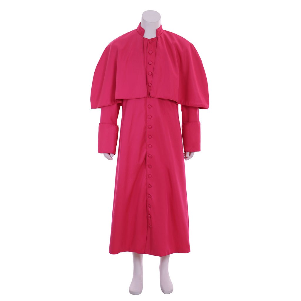 Men's Roman Clergy Soutane Costume - Red Medieval Cassock Robe with Belt | Astricos Cosplay-Astricos